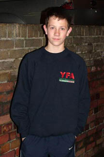 Andrea's son Sam prior to his YFA presentation