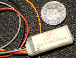 Photograph of a model railway digital decoder