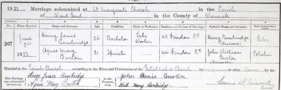 Agnes's marriage details
