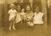 Henry's daughters Kate and Nell with Nancy Dunn