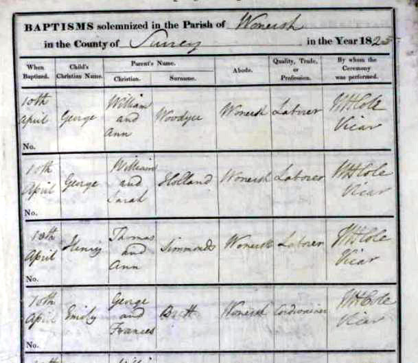 Henry's batptism details