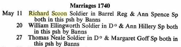 Details of Richard and Ann's wedding
