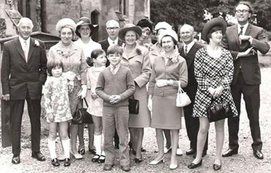 Guests at the wedding of Rupert's daughter Rebecca